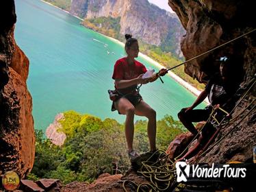 Beginner's Full Day Rock Climbing and Caving Tours at Railay Beach in Krabi