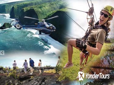 Big Island Adventure Combo: Helicopter, Zipline and Lava Tour