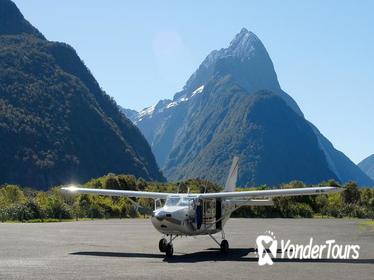 Milford Sound Landing and Glaciers Fly Over