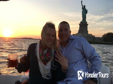 NYC Sunset Marriage Proposal aboard Luxury Powerboat
