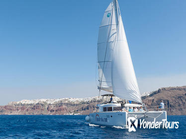 Santorini Small-Group Catamaran Sailing Trip with BBQ and Drinks
