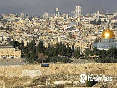 Jerusalem Old City and Church of the Holy Sepulchre from Tel Aviv