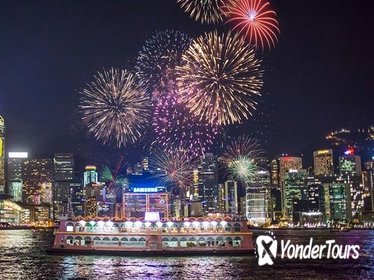National Day Fireworks Cruise in Victoria Harbour Hong Kong