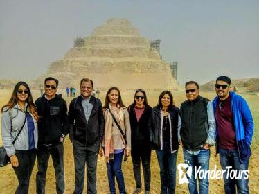 Private Guided Day Trip to Giza Pyramids and Saqqara including 1-Hour Sunrise Camel or Horse Ride and Egyptian Breakfast