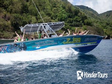 St Lucia Speed Boat and Sightseeing Tour to Soufriere