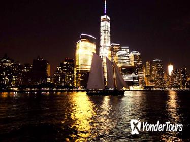 New York City Skyline Lights and Statue Sail